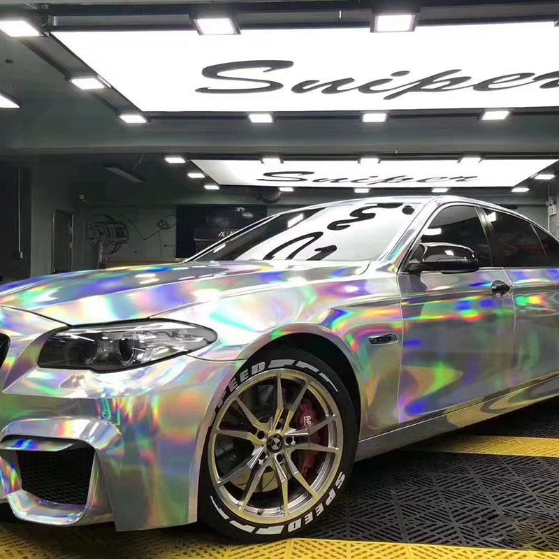 Chrome Silver Holographic Vinyl