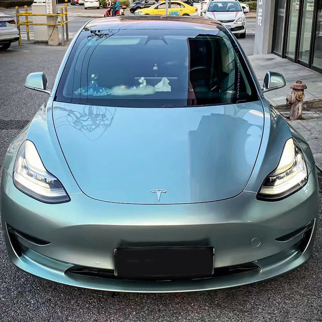 Gloss Metallic Hadlin Green Vinyl Wrap PET Liner