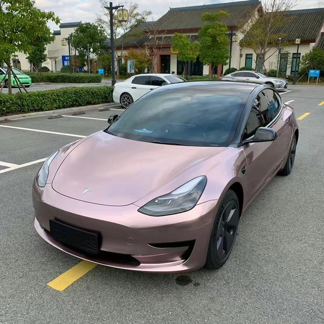 Gloss Metallic Passion Pink Vehicle Vinyl Wrap PET Liner