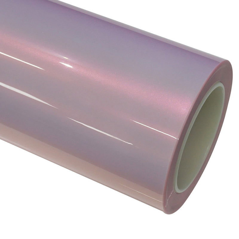 Gloss Color Shift Diamond Pollen Pink Wrap Film PET Liner