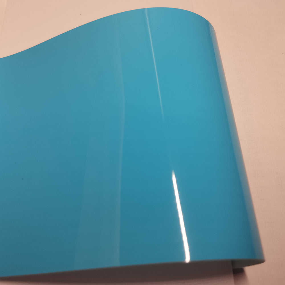 Suple Gloss Sky Blue Vinyl Car Wrap PET Liner