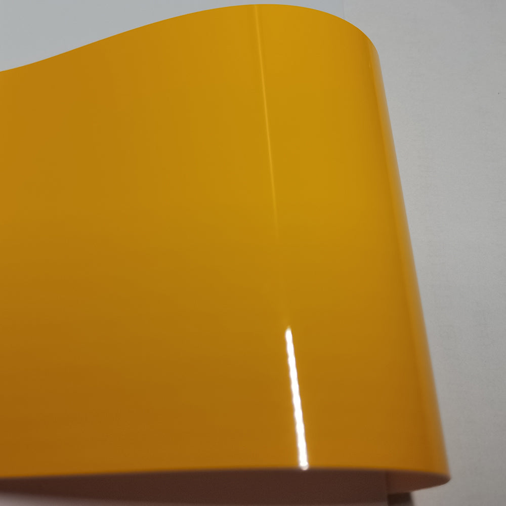 Glossy Metallic Yellow Gold Vinyl Wrap Air Release Full Car Cover