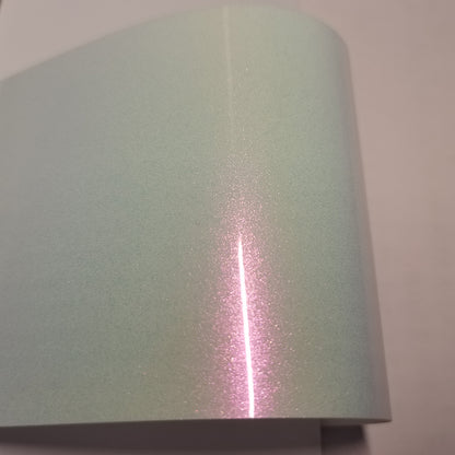 Gloss Diamond Pink White Color Shift Vinyl Wrap PET Liner