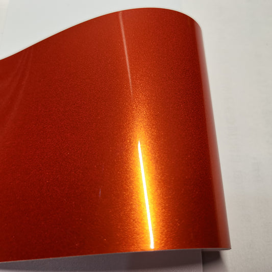 Gloss Metallic Gulf Orange Vinyl Wrap PET Liner
