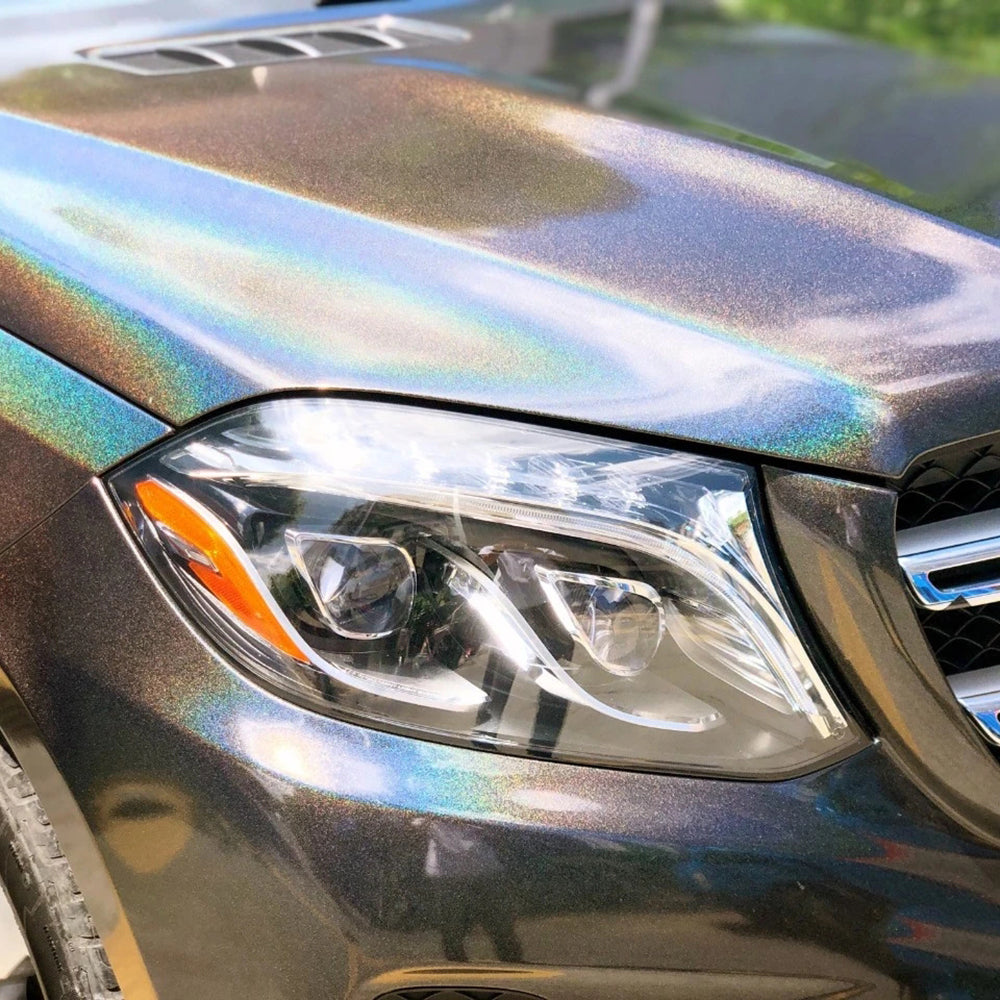Gloss Iridescent Laser Black Flip Color Shift PET Liner – Car