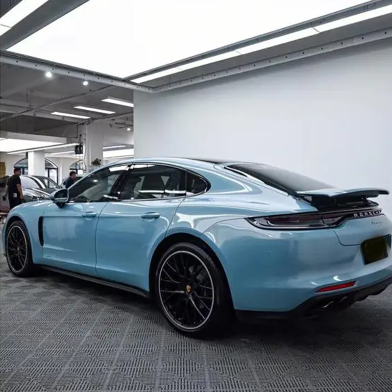 Gloss Metallic Porsche Ice Blue Vinyl PET Liner