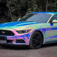 Rainbow Blue Chrome Car Wrap