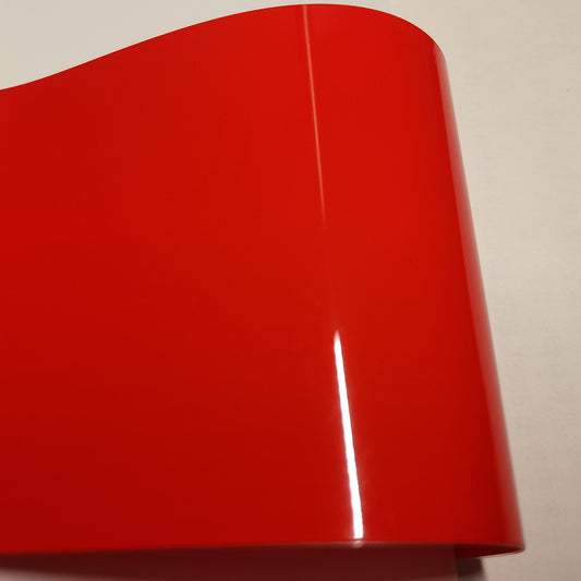 Suple Gloss Ferrari Red Vinyl Wrap PET Liner