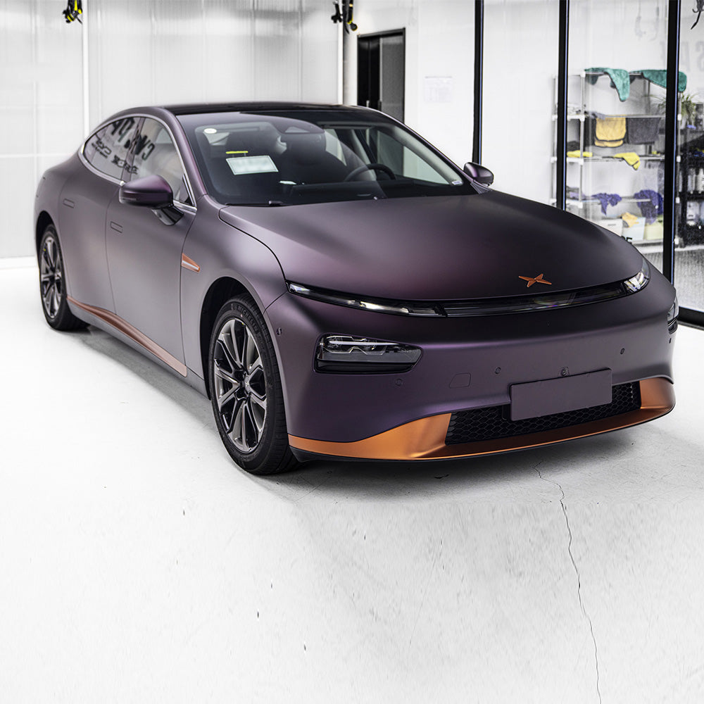 Ultral Matte Metal Black to Purple Automotive Wrap